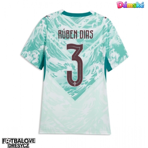 Portugalsko Ruben Dias #3 Dámské Venkovní Dres MS 2026 Krátký Rukáv Portugalsko Ruben Dias #3 Dámské Venkovní Dres MS 2026 Krátký Rukáv